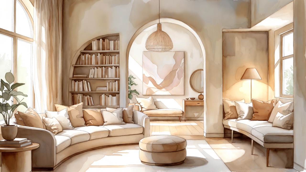 Curved furniture and soft design