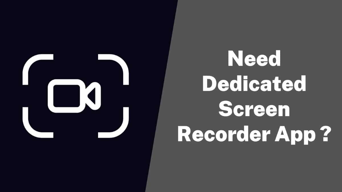 Dedicated Screen Recorder App