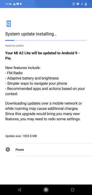 mi a2 lite android 9 pie screen 3