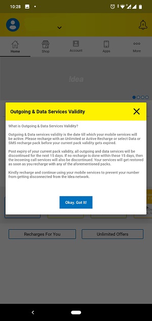 my idea app validity expiry 2