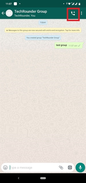 WhatsApp Group Call Button 1