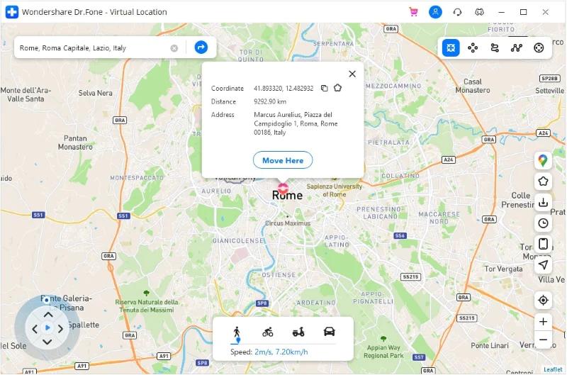 selecting the map location 2