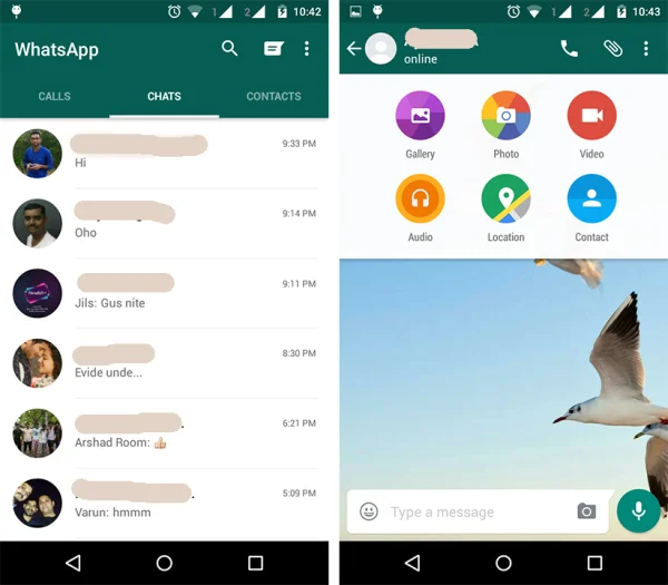 Whatsapp Updated Android Version with Lolipop style material design