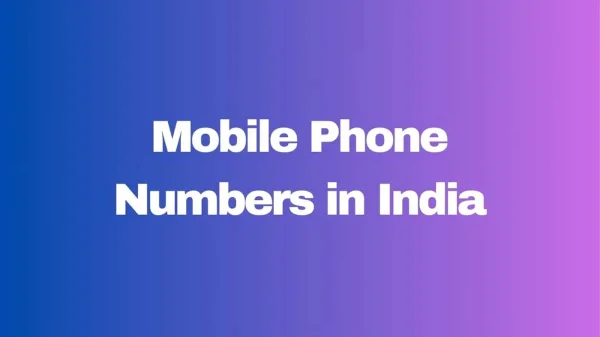 Structure of Mobile Phone Numbers in India