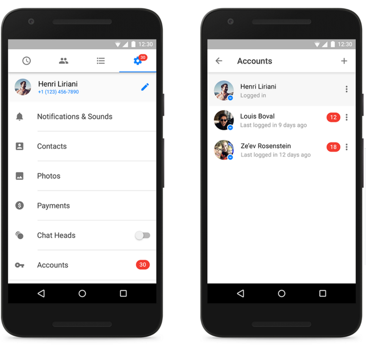 Facebook Now Lets You Use Multiple Accounts On Messenger For Android 1 screeeen