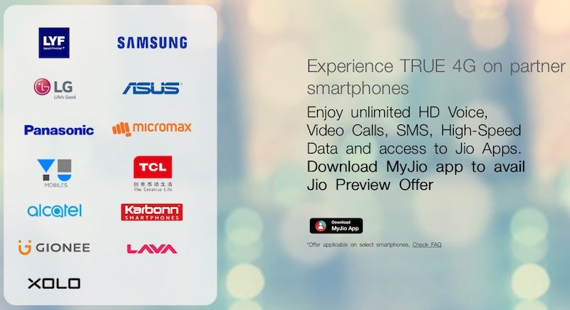 Reliance Jio Offer Extended to 4 More Smartphone Companies