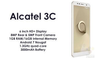 Alcatel 3C With 6-Inch Display and 3000mAh Battery Launched