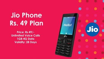 Jio’s New Rs. 49 Plan For Jio Phone Users with Unlimited Call and 1GB Data For 28 Days