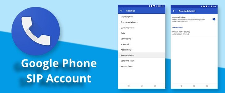 SIP Account on Google Phone App