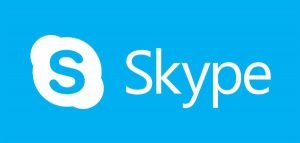 new skype logo on blue