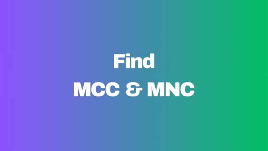 Find MCC and MNC