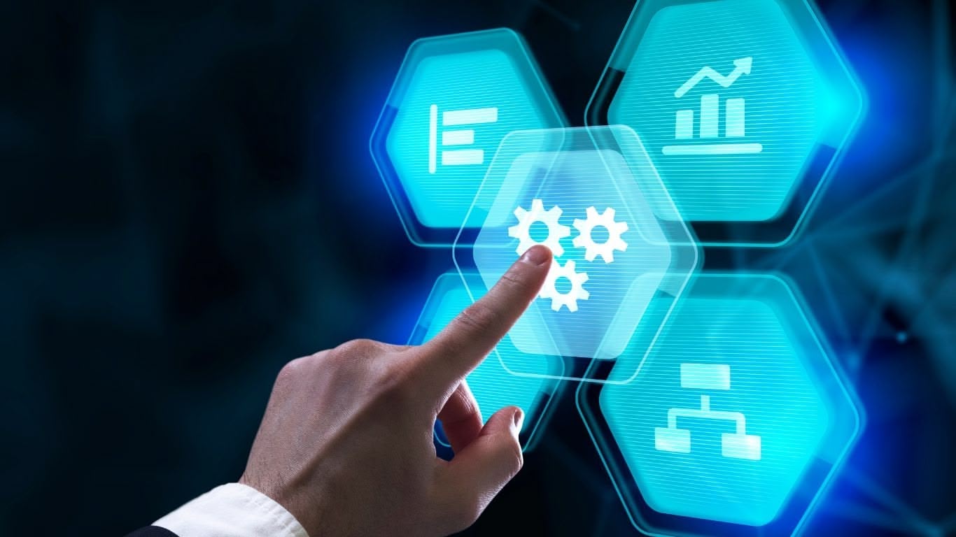 A digital blueprint illustrating the structured software development process, blending architectural precision with modern technology