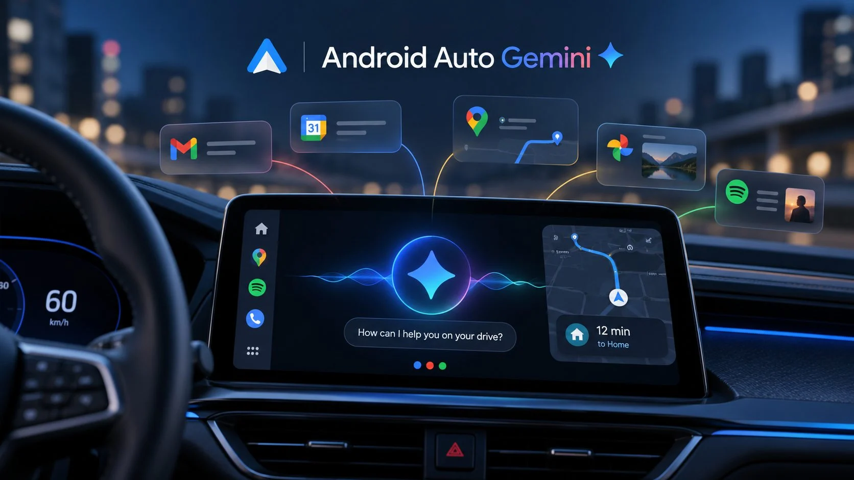 Android Auto Gemini Night Drive